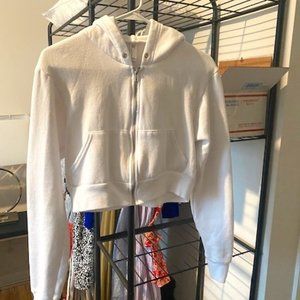 White American Apparel Cropped Hoodie--Size Small